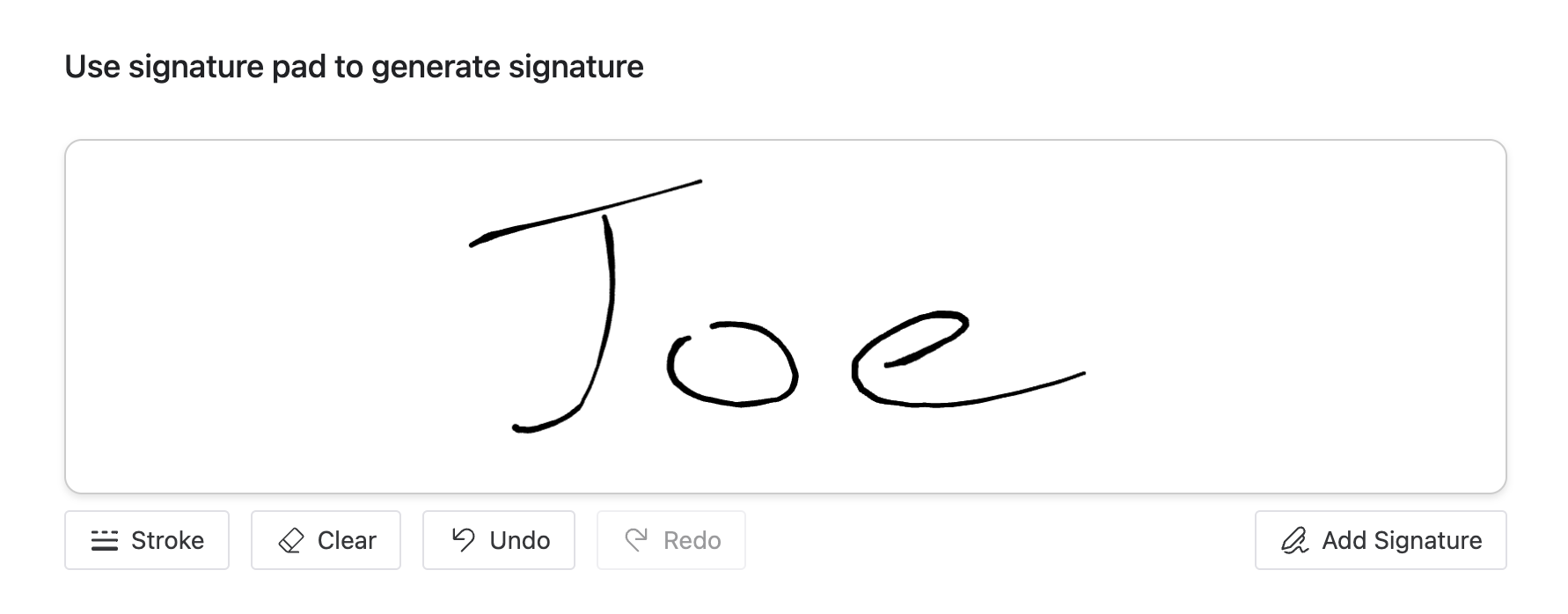 Signature Pad Example