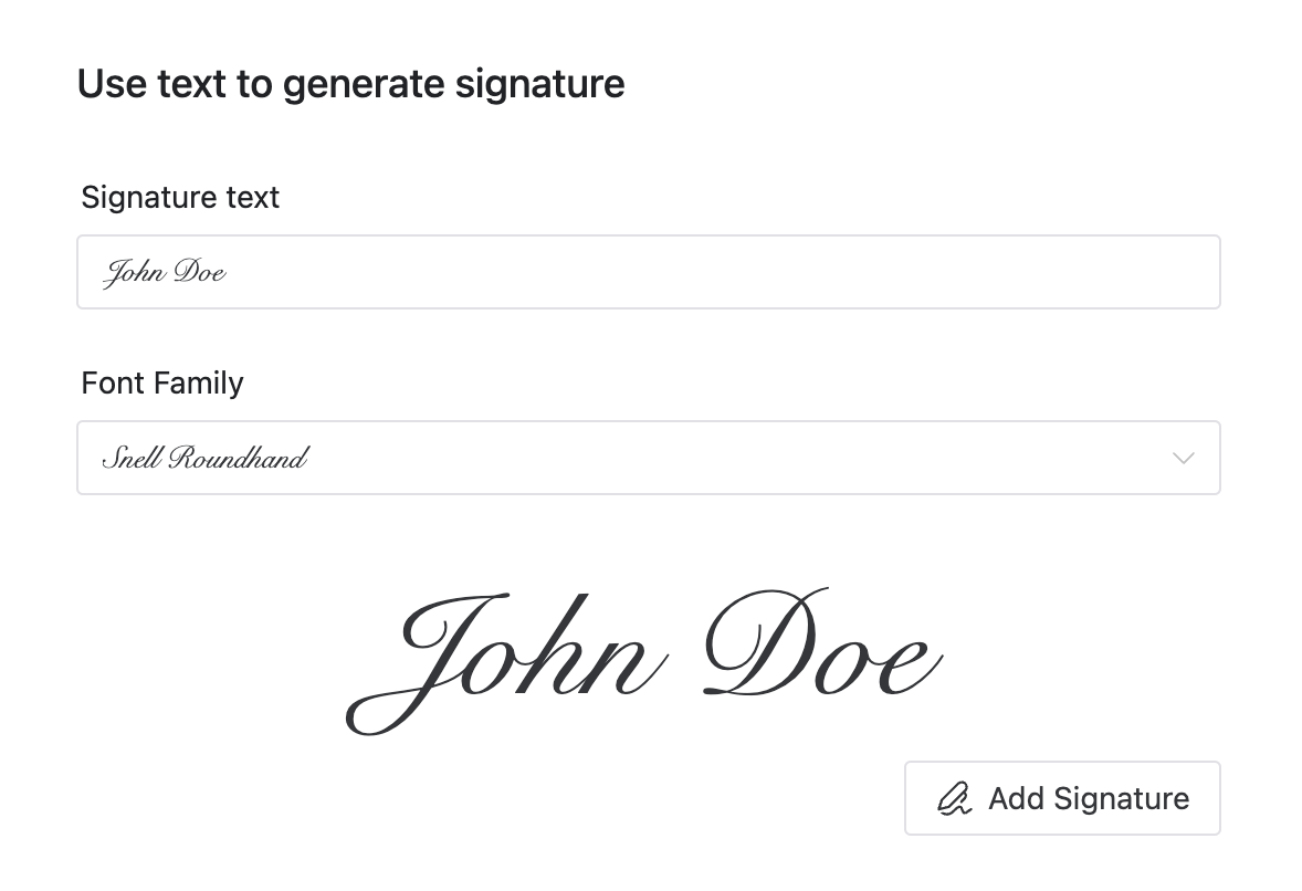 Text-generated Signature Example